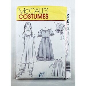 Early American Historical Costume Sewing Pattern McCalls 4547 Girl 7-14 UC
